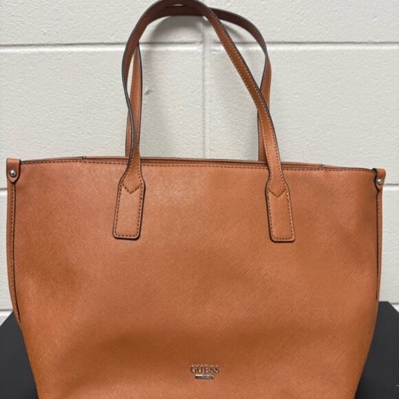 Guess Merrick Carryall Handbag Cognac Color - Picture 2 of 6